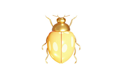 golden ladybug 3D rendering
