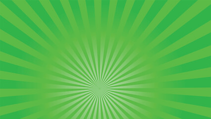 Obraz premium Comic green sunbeam background retro pop art style cartoon
