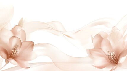 Delicate magnolia blossoms and flowing fabric