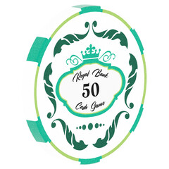 3d render poker chip white green with transparent background