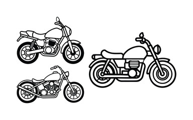 Motorcycle Silhouette Bundle Biker Theme.