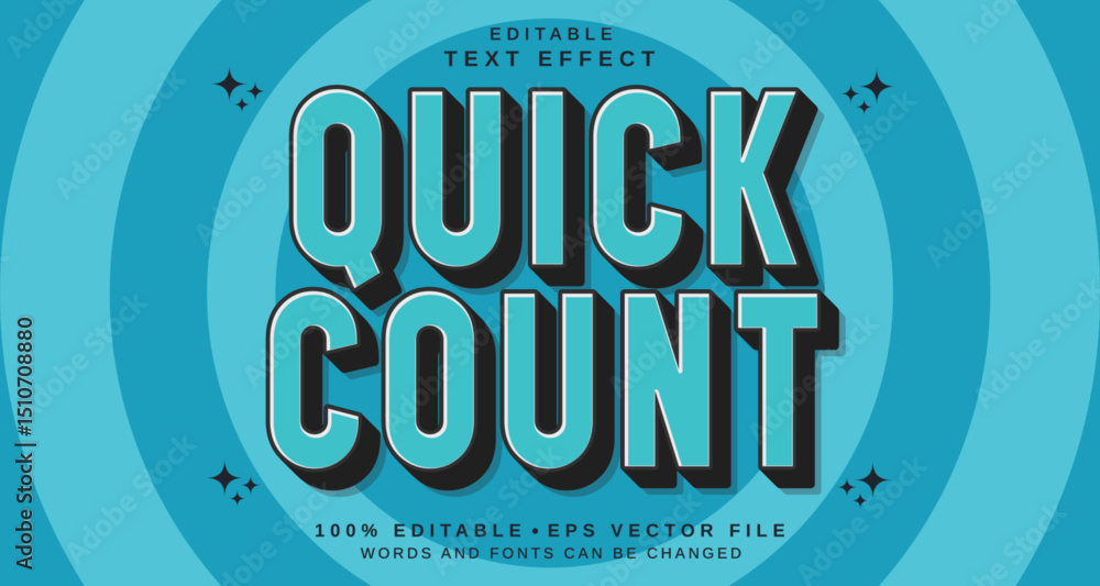 Poster editable text style effect - quick count text style theme.