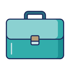 Teal briefcase icon business portfolio bag office supplies