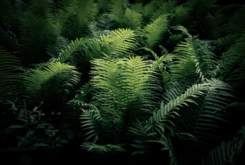 Dichter Bewuchs von Farnpflanzen