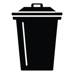 silhouette trash can on white background