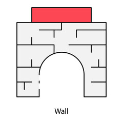 Wall single icon vector illustration