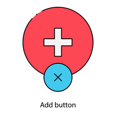 Obraz premium Add button single icon vector illustration