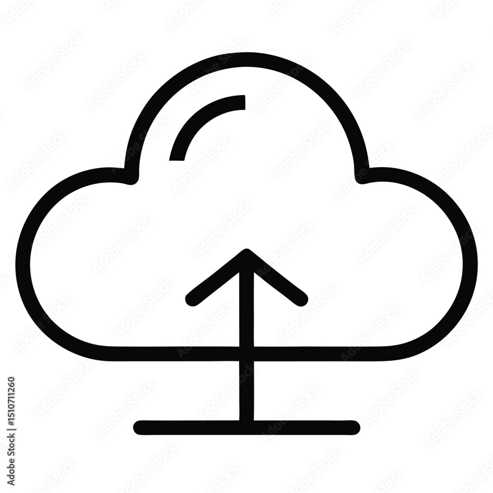 Poster upload to cloud storage data backup icon symbol
