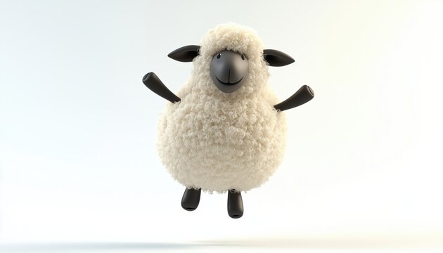 Jumping Sheep: An Adorable And Entertaining Sight Of Sheep Showcasing Their Playful Nature By Jumping Around, Bringing Joy And Amusement To Observers.