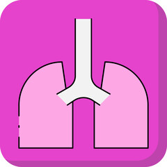 Lungs single icon vector illustration