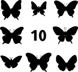 Butterfly Silhouette Set - Elegant Vector Designs for Crafts, Sublimation & DIY Projects