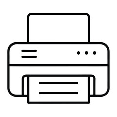 Simple line art illustration of a home printer