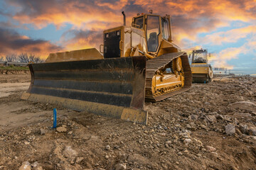 Industrial machinery at a construction site