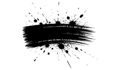 Grunge badge brush, hand drawn black sticker