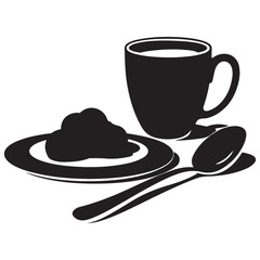 Teacup, Saucer, Plate, and Spoon silhouette