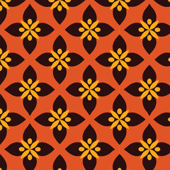 Seamless vector floral pattern wallpaper with vintage ornate damask textile design