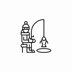 ice fishing icon sign vector