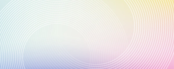 Minimalist banner background, pastel colorful, pink and yellow gradations. Circle effect style geometric, abstract background.