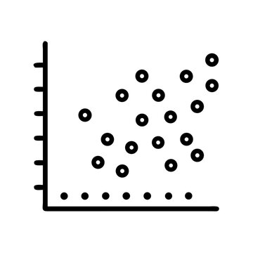 Scatter plot icon for data analysis and correlation visualization