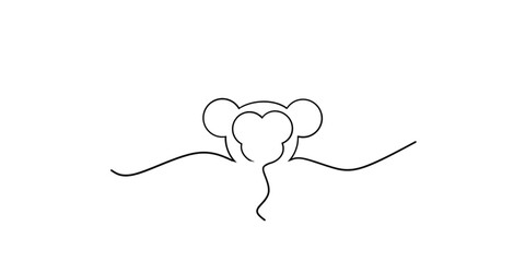art line of monkey zodiac sign for chinese new year