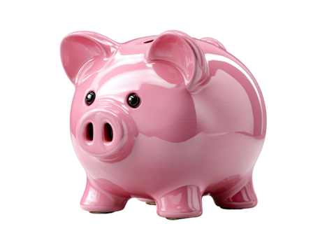 Savings Guardian: A charming pink piggy bank embodies the essence of financial prudence, ready to safeguard the value of savings, symbolizing future aspirations, dreams and a secure financial future.