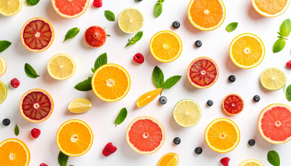Seamless Summer Fruit Pattern with Tropical Elements – Perfect for Adobe Stock Contributor


