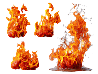 Fiery Fusion: A mesmerizing visual interplay, where ethereal fire dances with refreshing water, creating a captivating fusion of opposing forces.