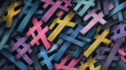 Abstract Colorful Background with Paint Strokes and Brush Marks in Vibrant Hues and Textured Patterns for Creative Design