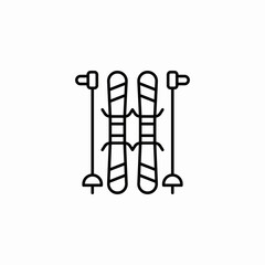 skiing sport icon sign vector