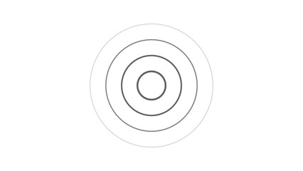 Radio waves black color 4k illustration. network tower produced radio wave concept on white background.