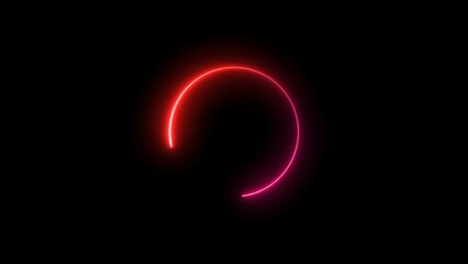 Loading red color 4k illustration neon light on black background.