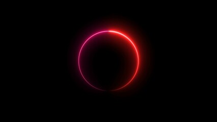 Loading red color 4k illustration neon light on black background.