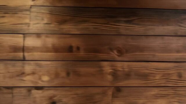 A close up shot of a wooden surface with a clear wood grain pattern and dark brown burn marks design background texture video