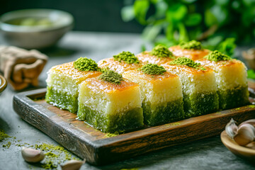Halal festive dessert pastries on festive table