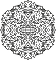 Ethnic and floral beautiful mandala vector pattern art on a white background