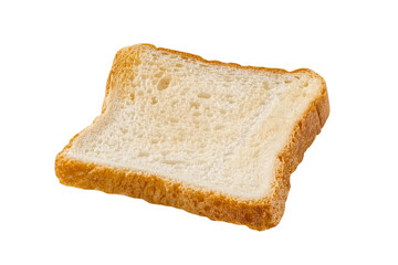 piece of toasted bread isolated on white background with clipping path