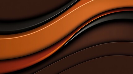 Abstract wavy layered design in brown and orange