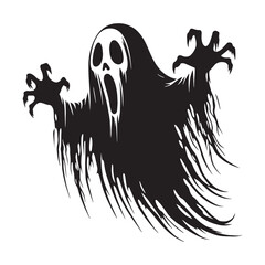 Stylized ghost silhouette with smooth curves – ghost silhouette – ghost vector illustration – silhouette of ghost

