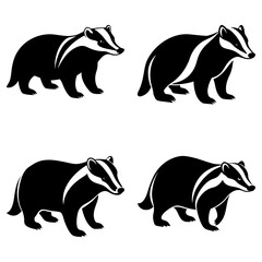 Badger Silhouette vector illustration