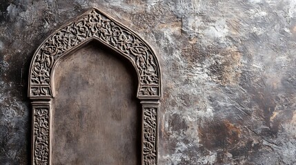 Ornate archway on textured background