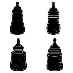 Baby Bottle Silhouette vector illustration