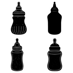 Baby Bottle Silhouette vector illustration