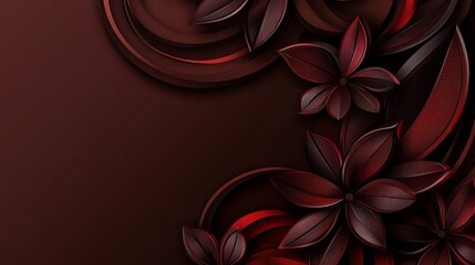 Dark burgundy floral design
