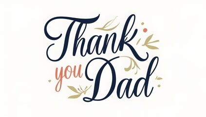 Fototapeta premium Thank you Dad elegant lettering for father's day celebration
