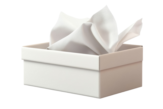 A comforting box of tissues stands ready offering solace and care in moments of need against a on transparent background