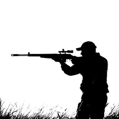 silhouette of a sniper in position
