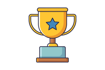 gold trophy cup isolated on white background