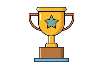 gold trophy cup isolated on white background