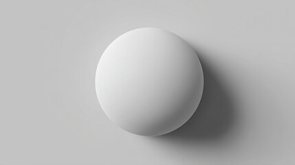 white sphere on neutral gray background, soft shadow, minimal design, 3D render style
