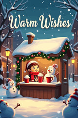 christmas music poster, christmas party poster, christmas poster background, santa poster, happy holidays poster, christmas poster greeting card, christmas, winter, holiday, landscape, illustration, x